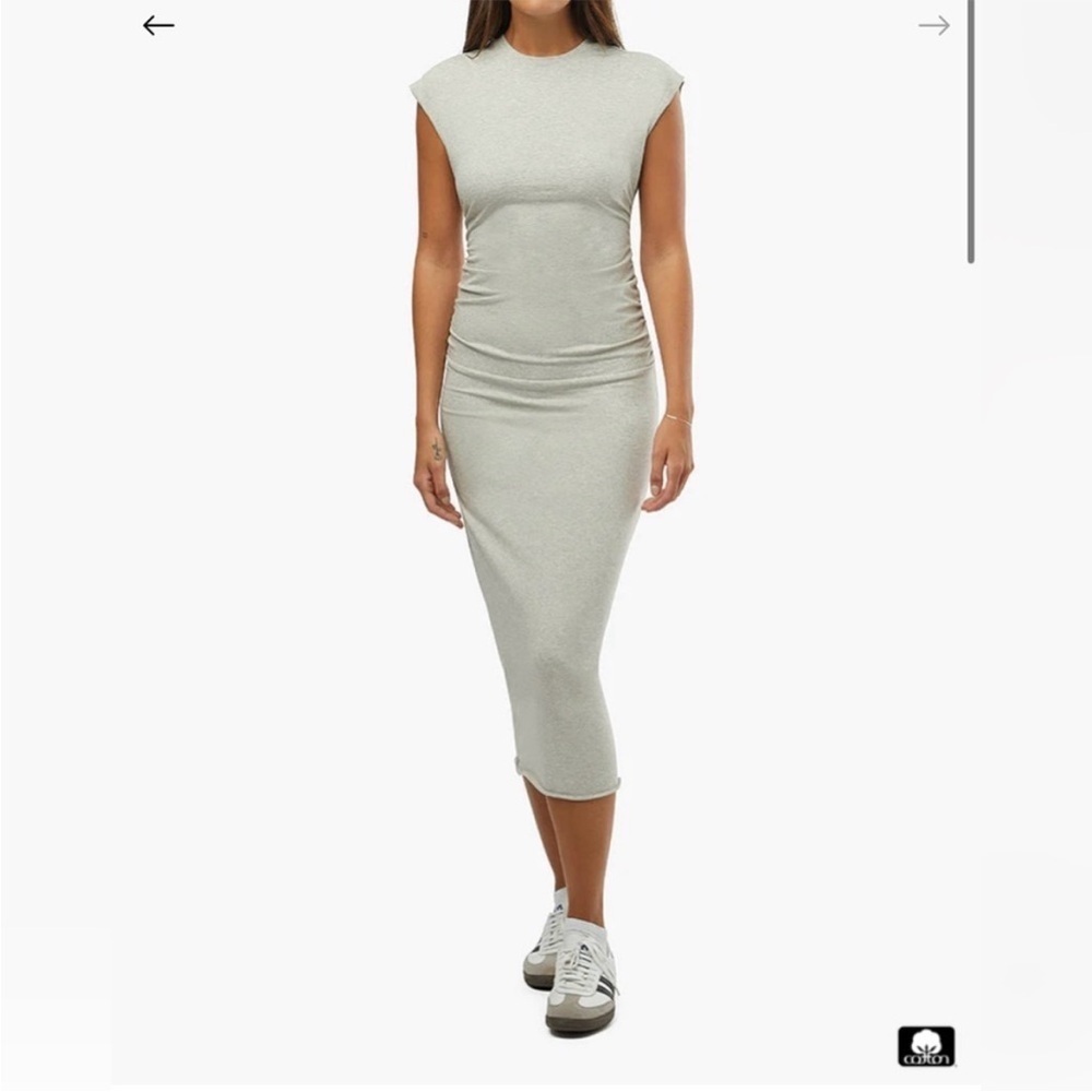 NWT WeWoreWhat Ruched T-Shirt Midi Dress Gray Size S